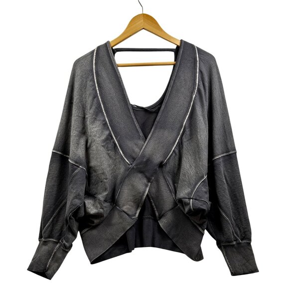 Free People "Back It Up Dolman Pullover" Sweater Top Grunge Size XS Oversized - Picture 1 of 9